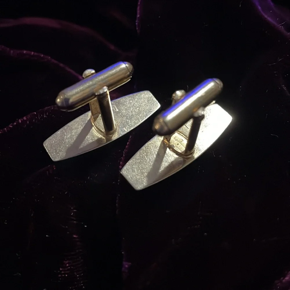 Vintage Anson Gold Tone & Rhinestone Cufflinks
